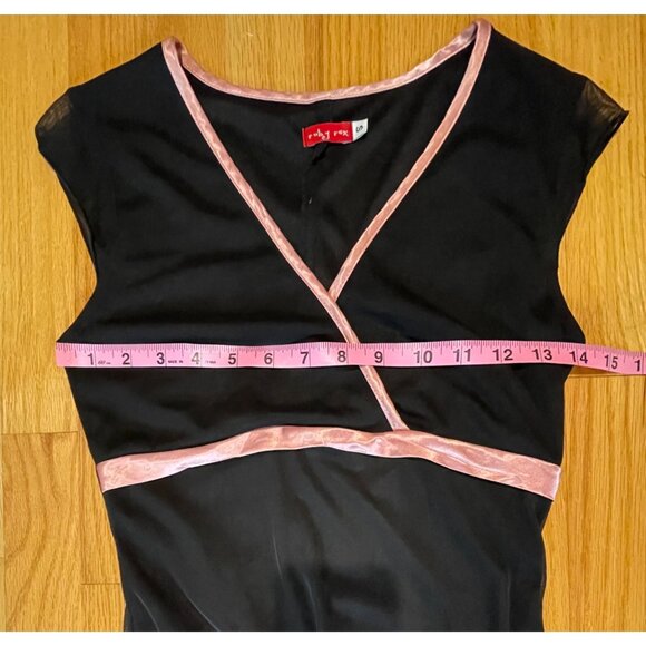 Vtg Y2K Ruby Rox Womens Mesh Babydoll Midi Dress Size S Whimsigoth HOCO Coquette - Picture 6 of 16